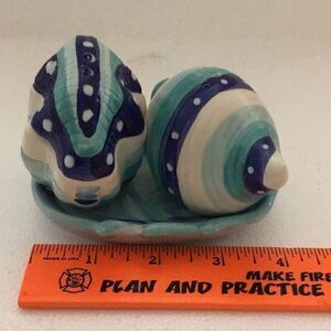 Dolomite, seashell salt, and pepper shakers